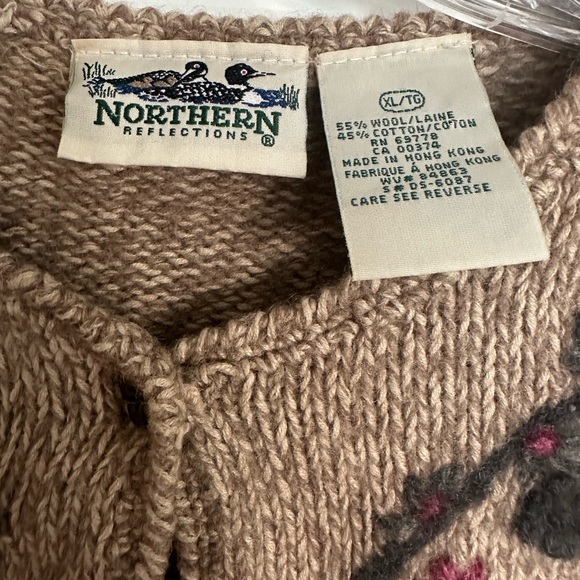 Vintage Northern Reflections Wool Blend Embroidered Cardigan Long Line - Picture 5 of 6